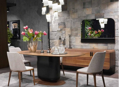 Dining room Complete Set Dining table Chairs Dining room Set Ess Group Wood Table 5pcs